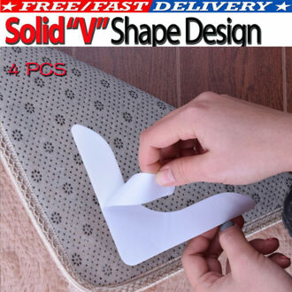 4PCS Tapijt Mat Grijpers Lijm Anti Slip Rubber Tapijt Sticker Slip Tape Pads