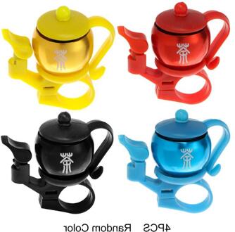 4Pcs Theepot Shape Bike Bel Aluminiumlegering Fietsstuur Alarm Luid Geluid Fietsen Hoorn Veiligheid Fiets Accessoires D2TC