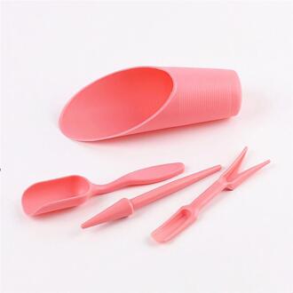 4Pcs Tuin Planter Kits Diy Accessoires Zaaien Vetplanten Transplantatie Zaailingen Geplant Gereedschap Bonsai Meststof Boren Apparaat roze