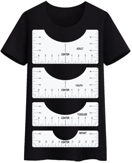 4Pcs Uitlijning Heerser Voor T-shirt Vinyl T-shirt Heerser Gids Alignment Tool Center Ontwerpen Htv Standaard Uitlijning Heerser Clh @ 8