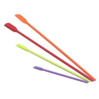 4Pcs Verlengen Mini Make-Up Spatels Zachte Jar Cake Schrapers Keuken Gereedschap veelkleurig