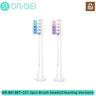4Pcs Youpin Dr. Bei Elektrische Tandenborstel Heads Vervangbare Opzetborstels Gevoelige/Cleanning Tandenborstel Hoofd 2stk Cleaning type