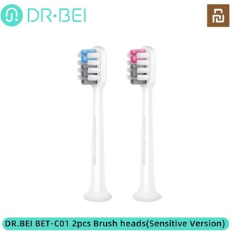 4Pcs Youpin Dr. Bei Elektrische Tandenborstel Heads Vervangbare Opzetborstels Gevoelige/Cleanning Tandenborstel Hoofd 2stk Sensitive type
