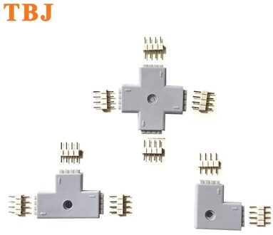 4Pin 5Pin Led Connector Met Naalden L X T Shape Corner Aansluiting Voor Rgb Rgbw Led Strip Licht 5PIN 12MM X Typ