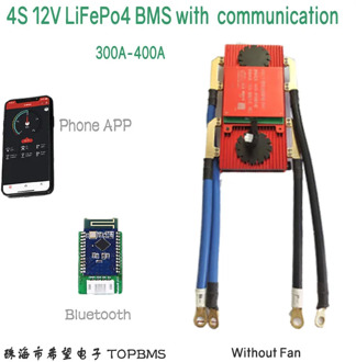 4S 12V LiFePo4 BMS 300A 400A with Bluetooth phone APP RS485 CANbus NTC UART used for LTO Batteries 3.2V connected in 4 series