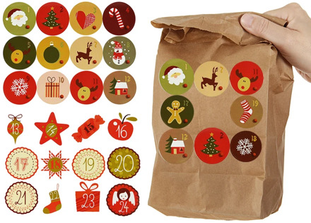 4sheets Christmas Stickers Christmas Tree Elk Candy Bag Sealing Sticker Christmas Gifts Box Number Label New Year Xmas Ornaments