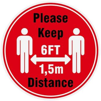 4Size Grond Teken Geïsoleerde Label 30 Cm Diameter Stand Hier Houden 6ft In Tussen Afstand Marker Floor Afstand marker # W