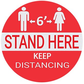 4Size Ground sign Isolated label 30CM diameter Stand Here Keep 6ft in Between Distance Marker Floor Distance Marker #W