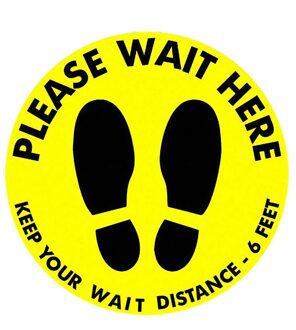 4Size Ground sign Isolated label 30CM diameter Stand Here Keep 6ft in Between Distance Marker Floor Distance Marker #W