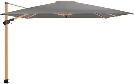 4SO - Siesta Premium parasol 300 x 300 cm Woodlook Frame - Charcoal Antraciet