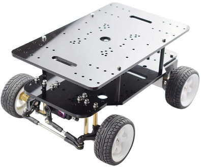 4wd RC Car Ackerman Steering ROS Chassis PID Control with Servo 2pcs DC 12V Motor with Encoder for Arduino DIY STEM Toy Kit