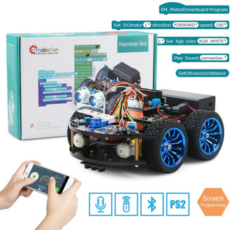 4WD Smart Robot Car Diy for Arduino R3,Starter Robotics Learning Kit APP RC STEM Toy Kid,Support Scratch Library