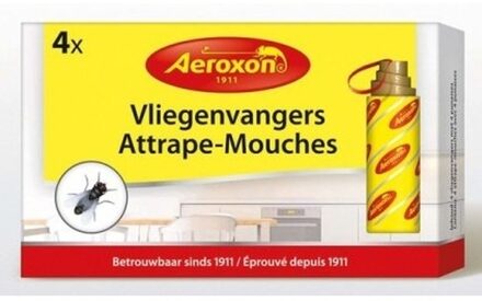 4x Aeroxon vliegenvangers met plakstrip 22 cm - Ongediertevallen - Ongediertebestrijding