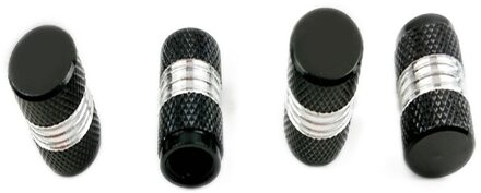 4X Auto Vrachtwagen Bike Tire Velgen Stem Air Ventieldopjes Tyre Cover Aluminium Handig Duurzaam Band Cap Auto Reparatie gereedschap zwart