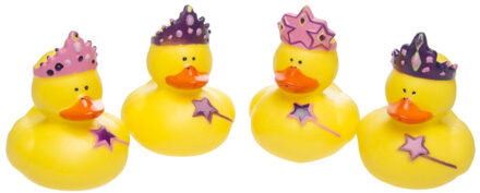 4x Badeendjes prinsessen badspeelgoed 5 cm Multi