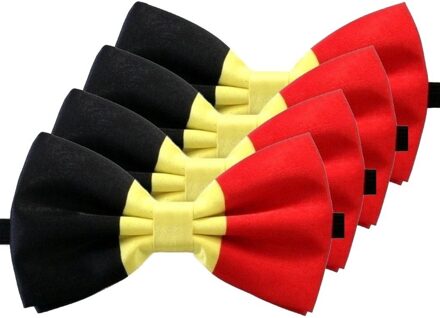 4x Belgie verkleed vlinderstrikken/vlinderdassen 12 cm voor dames/heren