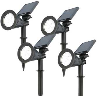 4x Bend Solar prikspot Zwart IP65 6000K