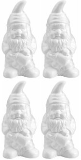 4x Beschilderbare piepschuim tuinkabouters 28 cm meisjestuinkabouter/vrouwentuinkabouter