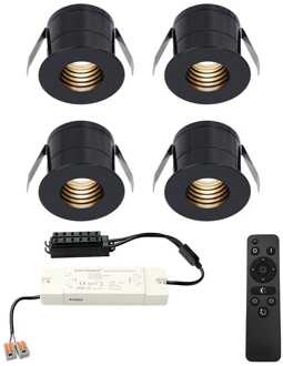 4x Betty - Mini LED spotjes 12V IP44 Dimbaar via Zwart