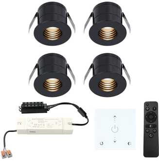 4x Betty - Mini LED spotjes 12V IP44 Dimbaar via Zwart