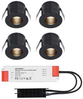 4x Betty - Mini LED spotjes 12V IP44 Zwart