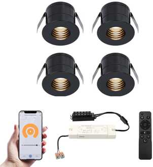 4x Betty - Mini LED spotjes 12V IP44 Zwart