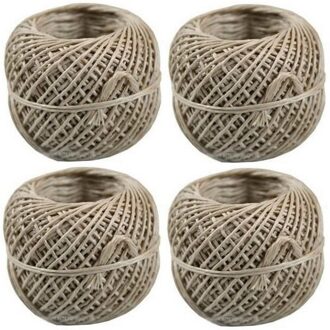 4x Bindtouw bolletjes van 50 meter Beige