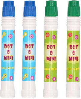 4x Bingostiften in blauw en groen