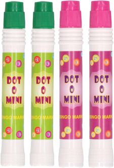 4x Bingostiften in paars en groen