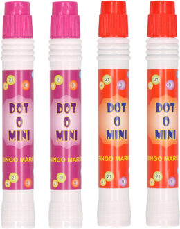 4x Bingostiften in paars en rood