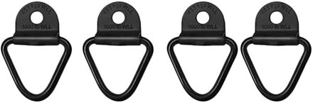 4X Black Bolt-On D-Ring 2 Inch Cargo Strap Tie Down Flatbed Truck Trailer Ringen Vrachtwagens