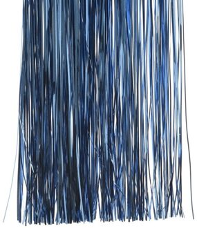 4x Blauwe kerstversiering folie slierten 50 cm - Tinsel kerstboom slinger 50 x 40 cm 4 stuks