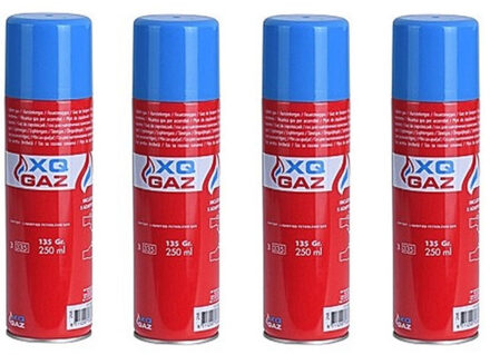 4x Busjes aansteker gas / butaan gasfles 250 ml