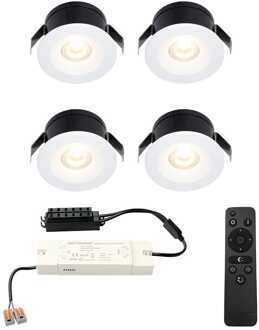 4x Cadiz - Mini LED spotjes 12V IP44 Dimbaar via Wit