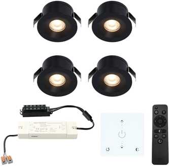 4x Cadiz - Mini LED spotjes 12V IP44 Dimbaar via Zwart
