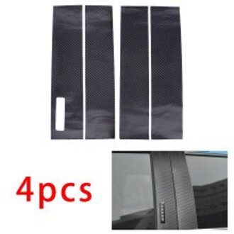 4x Carbon Fiber Stijl Deur Window B Pijler Post Trim Fit Voor Ford F150