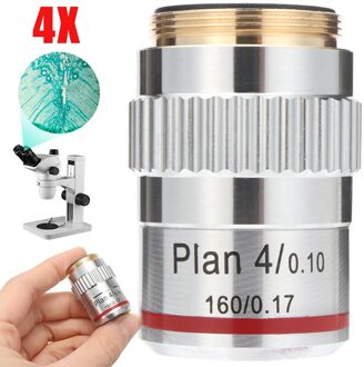 4X Din-Standaard Objectief Achromatische Microscoop Objectief Voor Samengestelde Microscopen