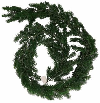 4x Donkergroene kerst guirlande 180 cm