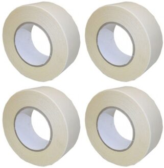 4x Dubbelzijdig plakband / tapijttape wit 150 cm - Tape (klussen)