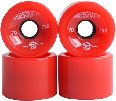 4x Durable 78A Skateboard Wheels Replacement 70X51mm Skateboard PU Roller rood