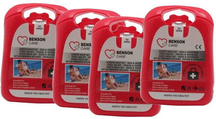 4x EHBO reiskit / compacte eerste hulp verbanddoos - outdoor / reis - verbanddoos / first aid kit