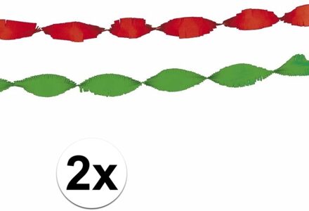 4x feest slingers groen-rood Multi