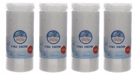 4x Fijne kunstsneeuw in pot 50 gram