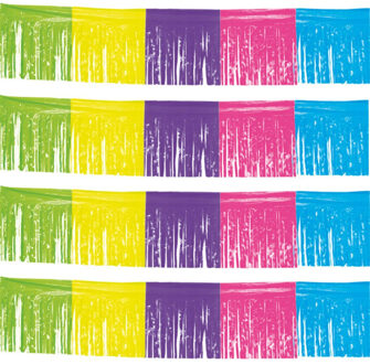 4x Gekleurde franje slingers - 10 meter - feestslinger