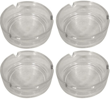 4x Glazen asbak basic 11 cm
