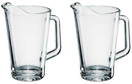 4x Glazen water karaffen van 1,8 L Conic- Sapkannen/waterkannen/schenkkannen - Pitcher/Pitchers