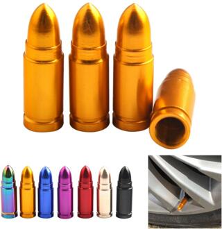 4X Gold Aluminium Auto Truck Air Poort Tire Valve Wheel Stem Dust Caps