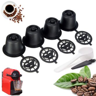 4x Hervulbare Herbruikbare Koffie Capsules Pods Voor Nespresso Lepel Voor Machine Koffie Liefhebbers Tool Keuken Machine
