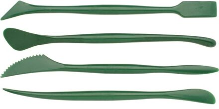4x Hobby klei modelleer gereedschap - Boetseergereedschap - Sculpturen/beeldjes maken Groen
