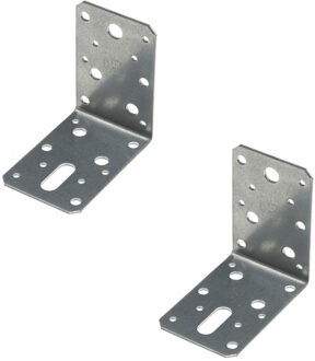 4x Hoekankers / stoelhoeken staal verzinkt 4 x 10 cm